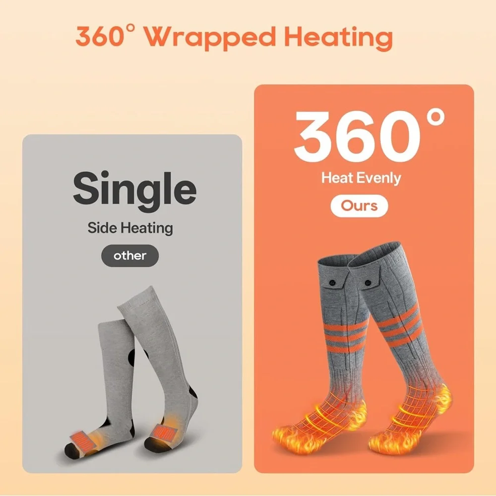 Stay Warm Anywhere with Heated Socks Gray